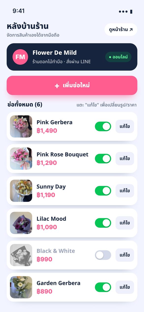 หน้ารวมช่อทั้งหมดในหลังบ้าน